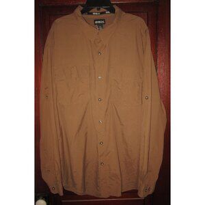 GSX Guide Series Extreme Mens Size 2XL Button Shirt Nylon Utility Brown Pockets